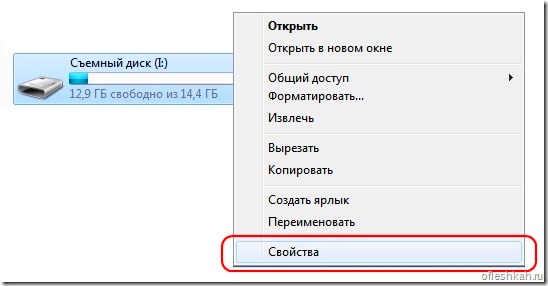 Свойства флеш-накопителя Свойства флеш-накопителя